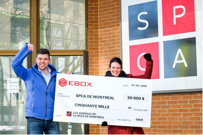 EBOX remet 50 000$ à la SPCA de Montréal