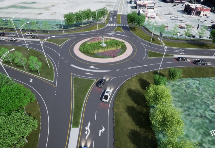Vaudreuil-Dorion : début de la construction du carrefour giratoire de la Gare